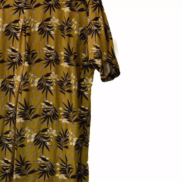 Bruno Banani Mens Caramel Black Button Up Shirt Floral Dot Short Sleeve 2XL - Picture 8 of 9